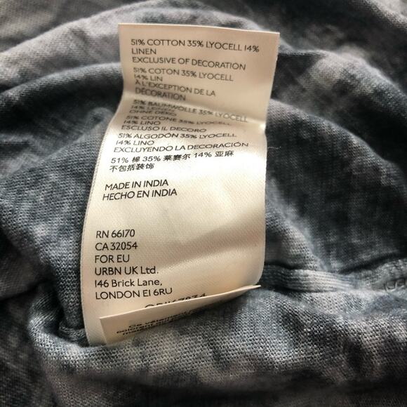 Free People Washed Black Riptide Tie Dye Tee Shirt NEW - Picture 3 of 4